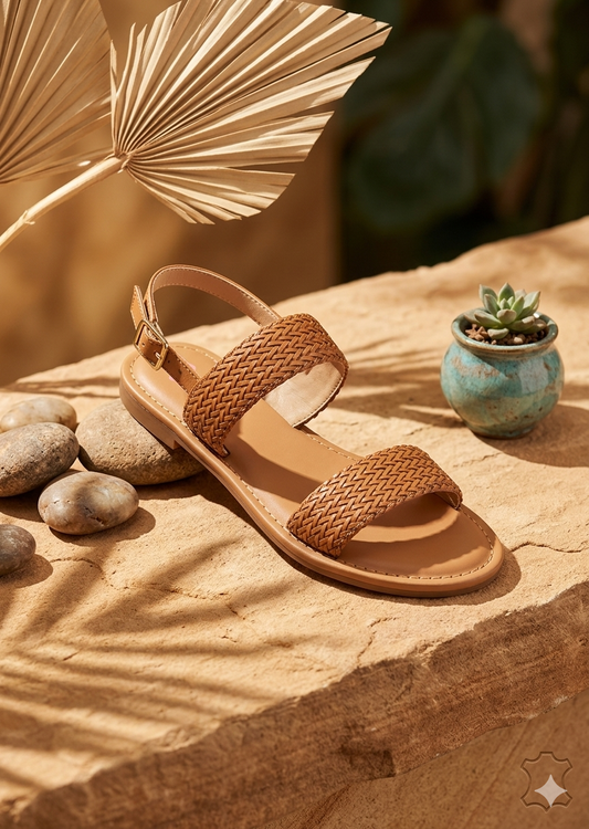 Issac Mizrahi Women’s Woven Strap Flat Sandals – Comfortable Summer Casual Shoes