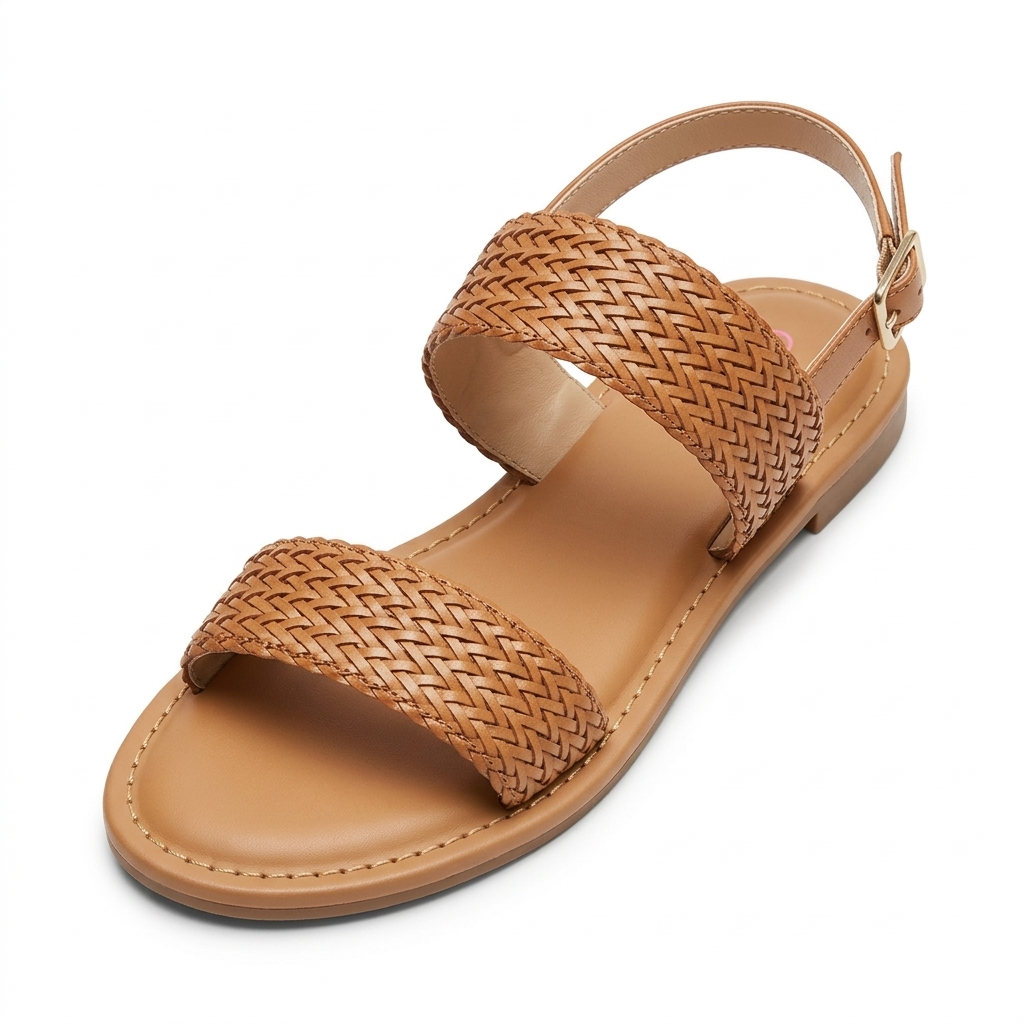 Issac Mizrahi Women’s Woven Strap Flat Sandals – Comfortable Summer Casual Shoes