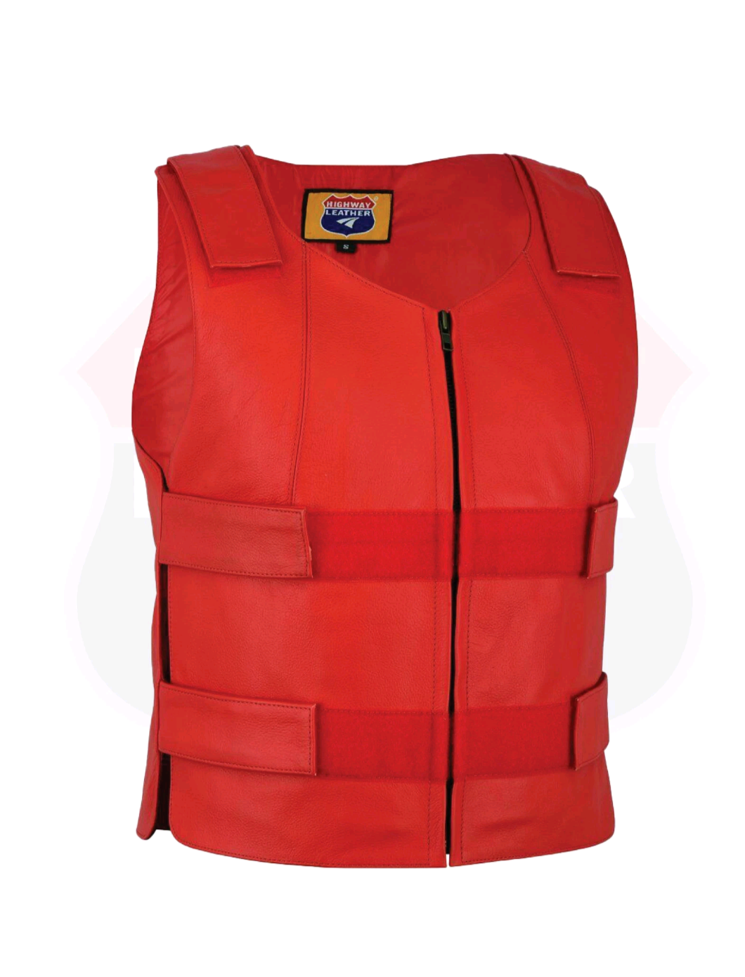 Men's Red Bulletproof style Leather Vest
